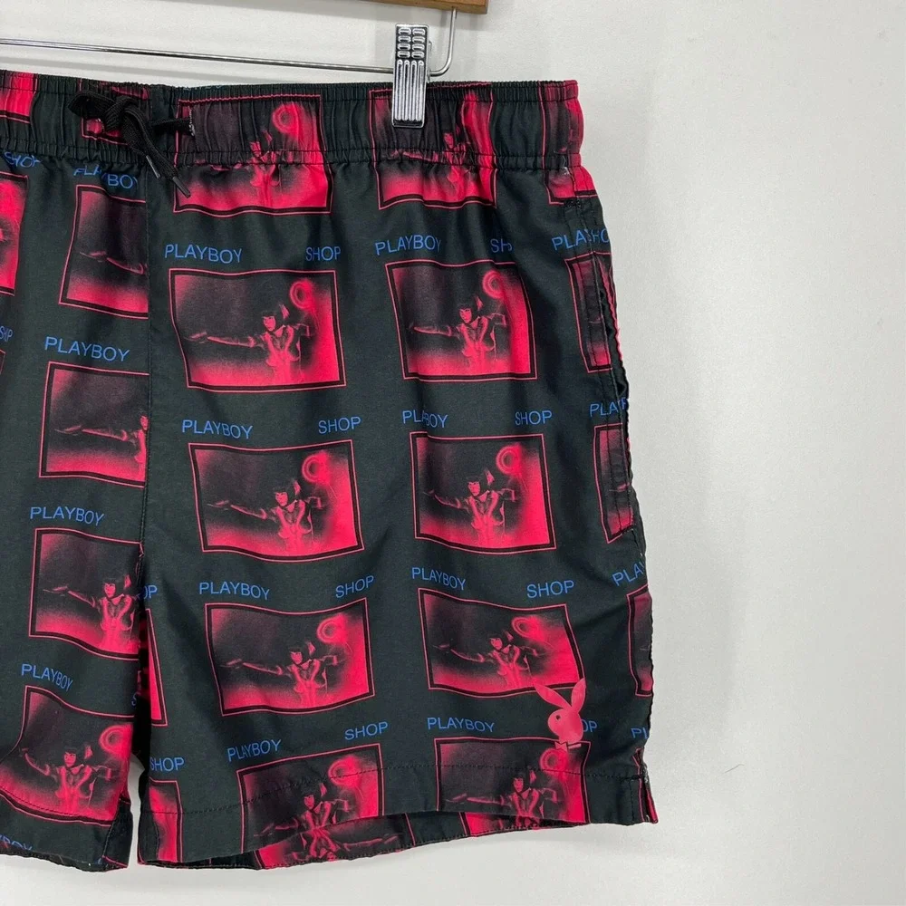 Playboy by PacSun Swim Trunks Men's XL Multicolor‎ Mesh Lined Drawstring Logo 5